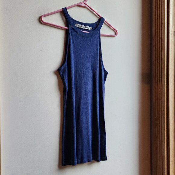 Michael Stars Royal Blue Halter Tank Top One Size - Picture 3 of 13
